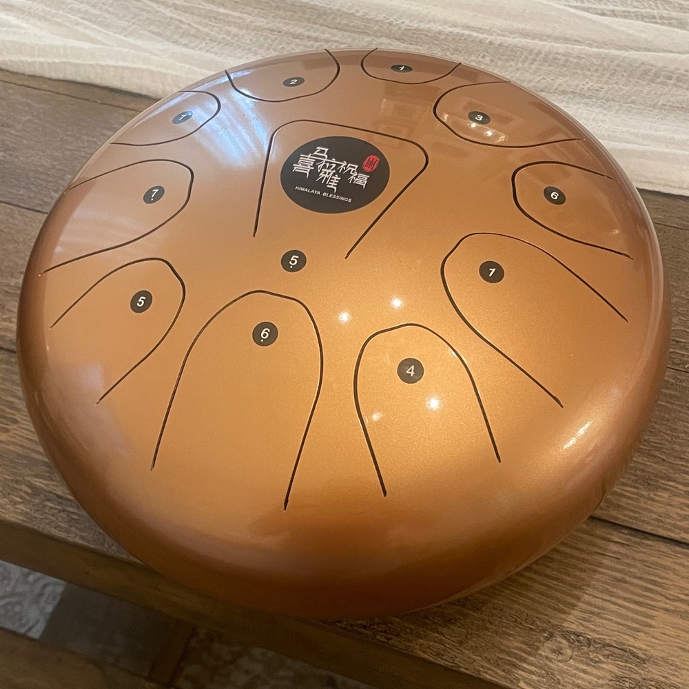 Copper Steel Tongue Drum with Numbered Notes